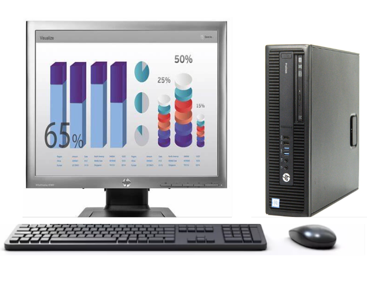 KIT MONITOR HP E190i + SFF 600 G2 i5 6° 8GB 256GB+ teclado & Mouse Reacondicionado